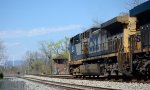 Westbound CSX train of empties is about to pass what once was C&O's ND Cabin.  It guarded the C&O and the N&W diamonds a long time ago.